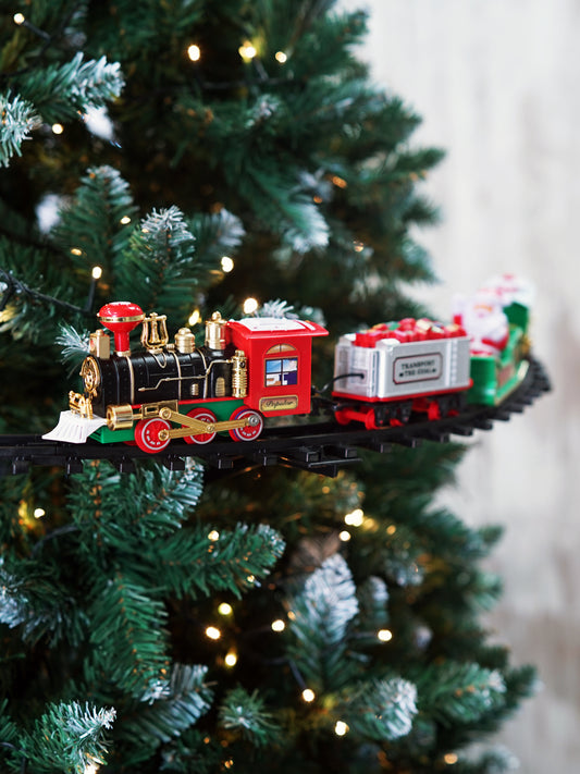 POKRETNI VLAKIĆ ZA BOŽIĆNO DRVCE SA MUZIKOM I LED SVJETLOM