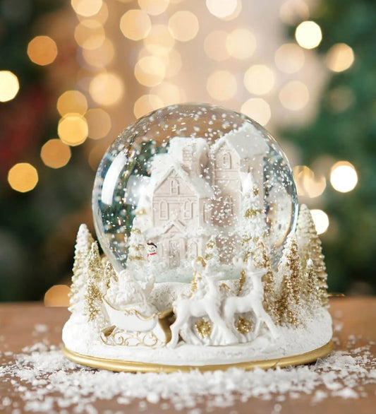 Božićna vodena kugla (Djed Božićnjak na saonicama) 13.2 x 13.2 x 12.8