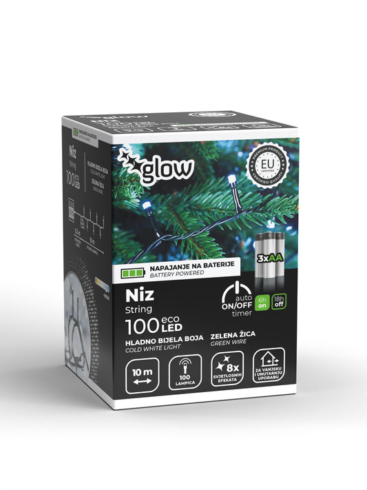 LED Božićne lampice - Boja hladno bijela (na baterije)