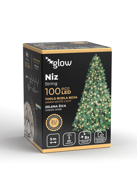 LED Božićne lampice - Boja toplo bijela (na struju)