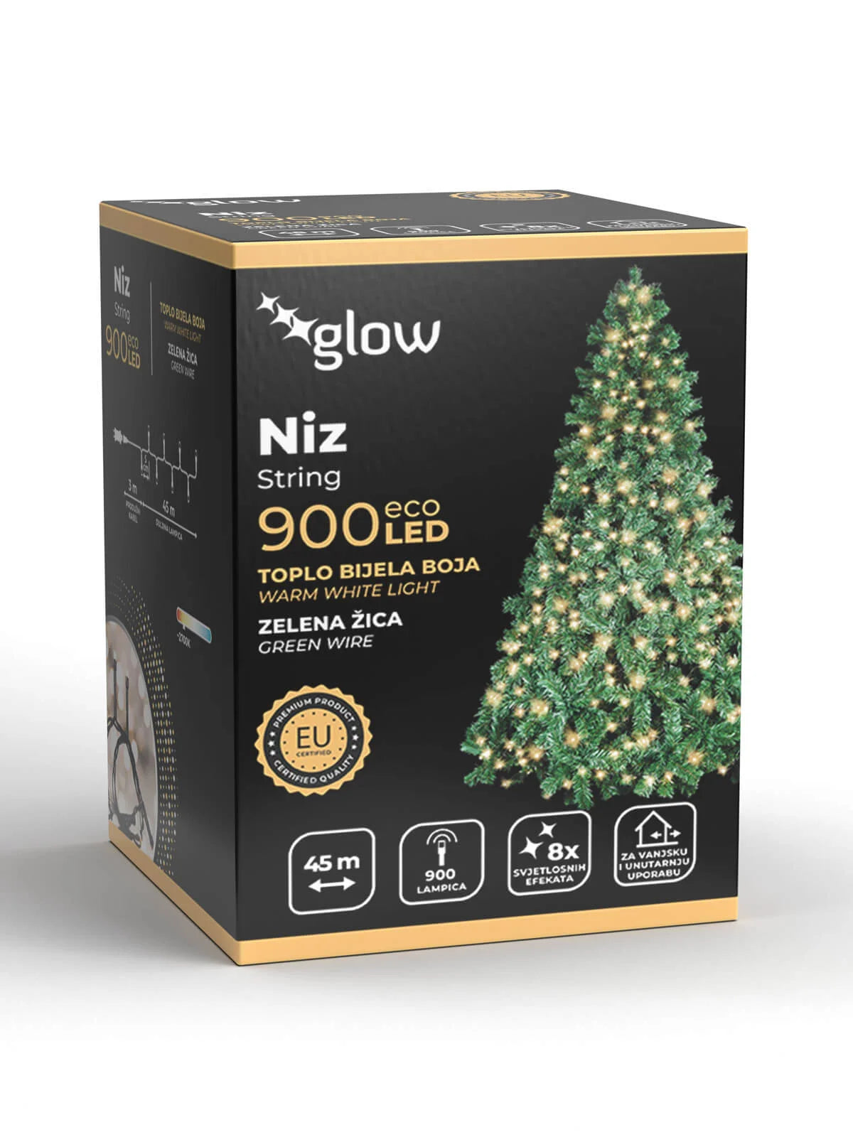LED Božićne lampice - Boja toplo bijela (na struju)