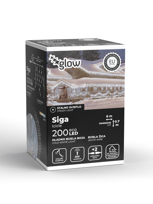 LED Božićne sige - Boja hladno bijela (na struju)