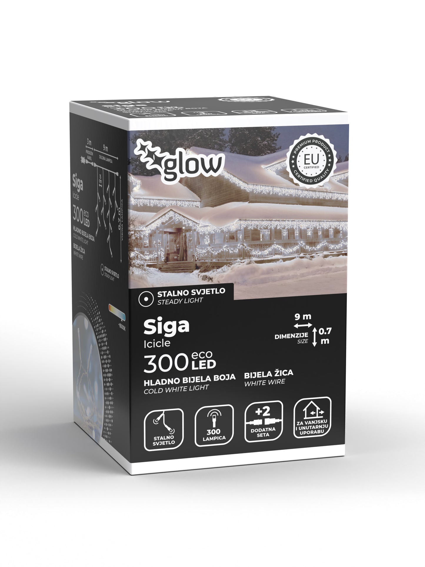 LED Božićne sige - Boja hladno bijela (na struju)