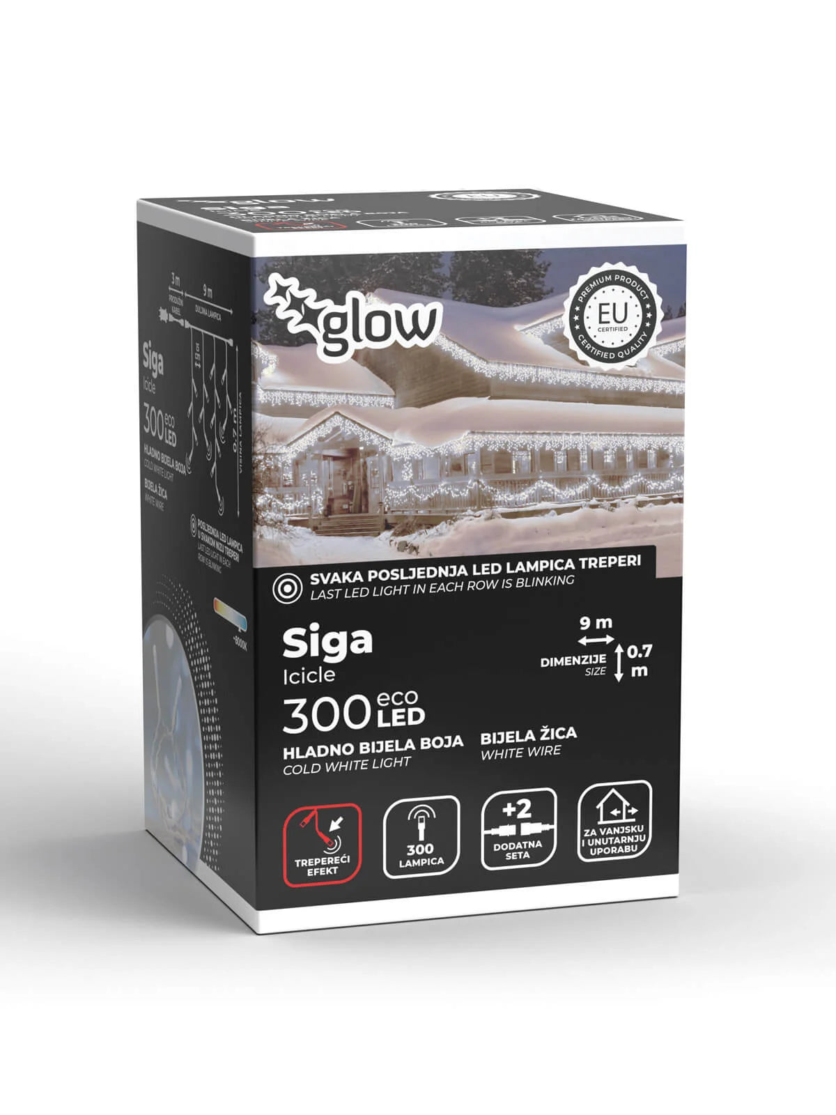 LED Božićne sige - Boja hladno bijela (na struju)  TREPEREĆA!