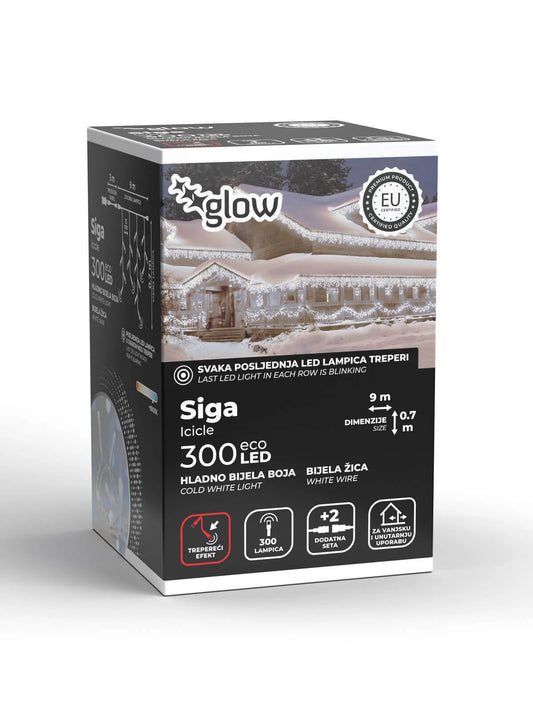 LED Božićne sige - Boja hladno bijela (na struju)  TREPEREĆA!